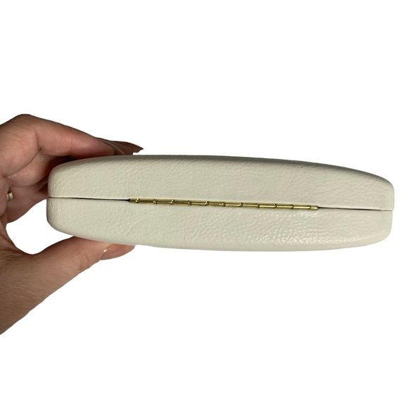 Versace Glasses Hard Case Clamshell Cream Authentic Microfiber Cleaning Cloth - Picture 4 of 8